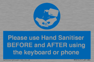 Please use Hand Sanitiser BEFORE and AFTER using the keyboard or phone